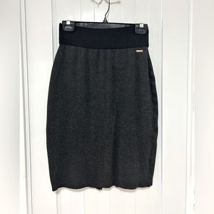 Casual Pencil Skirt Charcoal Gray Stretchy